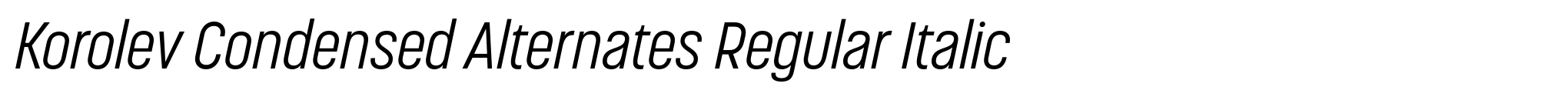Korolev Condensed Alternates Regular Italic image